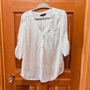 Cream Sandro Roll-Sleeve Blouse